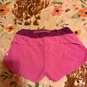 Women's Pink lululemon Athletic Shorts with Patterned Waistband